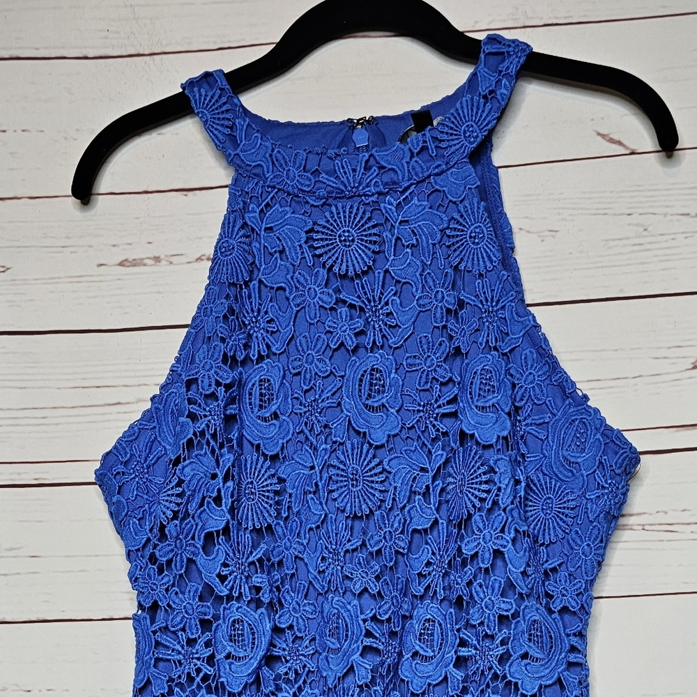 Lulus Love Poem Blue Lace Sheath Dress - Picture 3 of 7